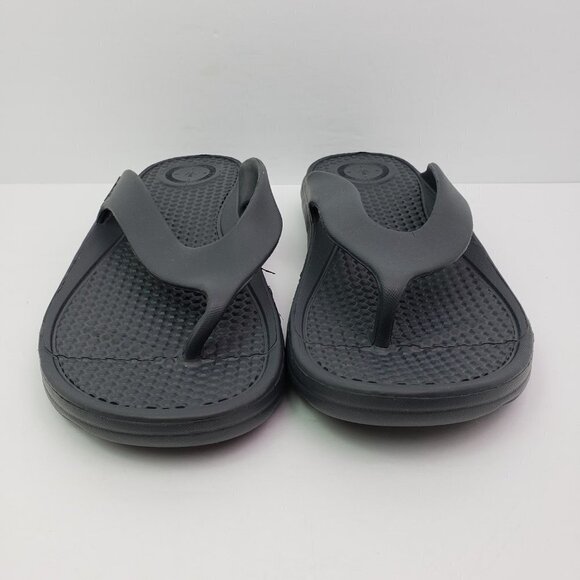 NEW Totes Sol Bounce Mens Size 13 Black Slip On Comfort Thong Flip Flop Sandals - Picture 3 of 10